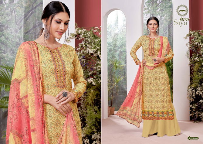 Harshit Siya New Exclusive Wear Heavy Cotton Embroidery Dress Material Collection